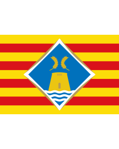 Flag: Formentera island  Balearic Islands, Spain |  landscape flag | 1.35m² | 14.5sqft | 90x150cm | 3x5ft 