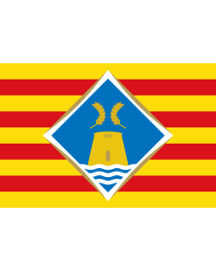 Flag: Formentera island  Balearic Islands, Spain |  landscape flag | 1.35m² | 14.5sqft | 90x150cm | 3x5ft 