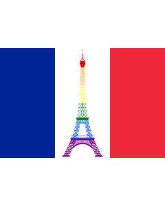 Flag: France Gay |  landscape flag | 1.35m² | 14.5sqft | 90x150cm | 3x5ft 