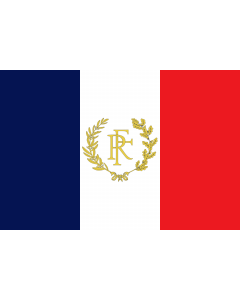 Flag: France with RF | Français brodé du chiffre RF |  landscape flag | 1.35m² | 14.5sqft | 90x150cm | 3x5ft 