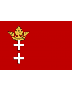 Flag: Free City of Danzig |  landscape flag | 1.35m² | 14.5sqft | 90x150cm | 3x5ft 