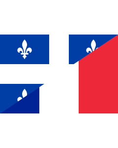 Bandera: French language  QC-FR | French language of Quebec-France | Langue française Québec-France |  bandera paisaje | 1.35m² | 90x150cm 