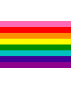 Flag: Original eight-stripe rainbow |  landscape flag | 1.35m² | 14.5sqft | 90x150cm | 3x5ft 