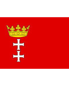 Flag: Gdansk |  landscape flag | 1.35m² | 14.5sqft | 100x130cm | 40x50inch 