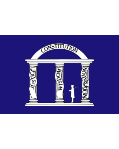 Flag: State of Georgia  1861, blue | Georgia 1861 blue version |  landscape flag | 1.35m² | 14.5sqft | 90x150cm | 3x5ft 