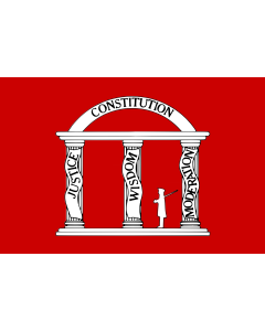 Flag: State of Georgia  1861, red | Georgia 1861 red version |  landscape flag | 1.35m² | 14.5sqft | 90x150cm | 3x5ft 
