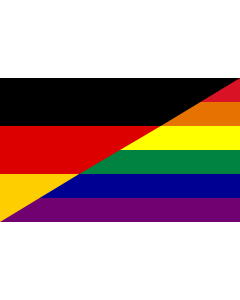 Flag: Germany Gay |  landscape flag | 1.35m² | 14.5sqft | 90x150cm | 3x5ft 