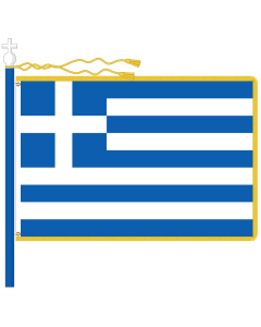 Flag: The law specifies that this is how the Greek flag must be presented during a parade |  1.35m² | 14.5sqft | 110x120cm | 45x45inch 