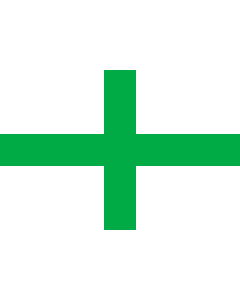 Flag: Digital rendition of the Green Cross flag raised by Gregor MacGregor on Amelia Island |  landscape flag | 1.35m² | 14.5sqft | 90x150cm | 3x5ft 
