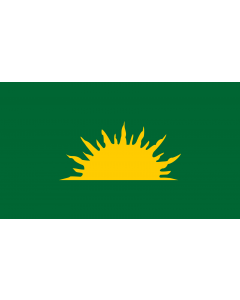 Flag: Green Sunburst | Irish  Green Sunburst | An Gal Gréine |  landscape flag | 1.35m² | 14.5sqft | 90x150cm | 3x5ft 