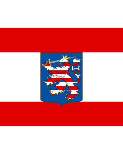Flag: ↑ State flag of the Grandduchy of Hesse  -Darmstadt   1839-1903 ↑ Civil and state ensign of the Grandduchy of Hesse  -Darmstadt   1839-1867 |  landscape flag | 1.35m² | 14.5sqft | 100x130cm | 40x50inch 