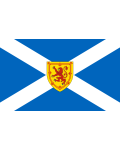 Flag: Scotland with arms |  landscape flag | 1.35m² | 14.5sqft | 90x150cm | 3x5ft 