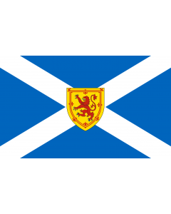 Flag: Scotland with arms |  landscape flag | 1.35m² | 14.5sqft | 90x150cm | 3x5ft 