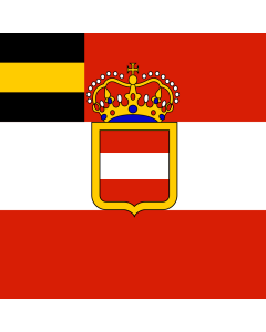 Flag: Habsburg Admiral’s Flag  1853 | Admiral’s Flag from 1853 to 1880. Distinction flag for a General of the Imperial Army |  1.35m² | 14.5sqft | 120x120cm | 45x45inch 
