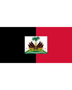 Flag: Haiti  1964-1986 , based on Image Flag of Haiti |  landscape flag | 1.35m² | 14.5sqft | 80x160cm | 30x60inch 