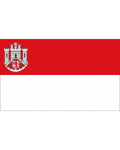 Flag: Hennef  Sieg | Beschreibung der Flagge  Der Stadt Hennef  Sieg  ist ferner das Recht zur Führung einer Flagge verliehen worden |  landscape flag | 1.35m² | 14.5sqft | 90x150cm | 3x5ft 