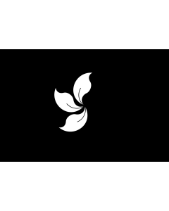 Flag: Hong Kong  black and white; variant 4 |  landscape flag | 1.35m² | 14.5sqft | 90x150cm | 3x5ft 