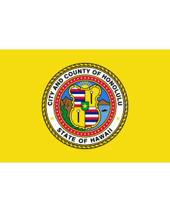 Flag: Honolulu, Hawaii |  landscape flag | 1.35m² | 14.5sqft | 90x150cm | 3x5ft 