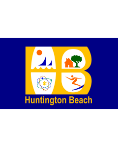 Flag: Huntington Beach, California | Huntington beach city |  landscape flag | 1.35m² | 14.5sqft | 90x150cm | 3x5ft 