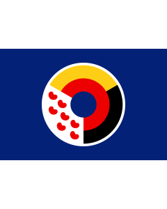 Flag: Interfrisian | Interfrisian Council, accepted in June 2009 | Interfriesischen Rates, angenommen im Juni 2009 | Ynterfryske Flagge fan de Fryske Rie, Juny 2009 | Interfreeske Flagg van de Fresenraad, Juni 2009 |  landscape flag | 1.35m² | 14.5sqft | 