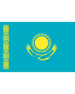Flag: Kazakhstan |  landscape flag | 1.35m² | 14.5sqft | 90x150cm | 3x5ft 