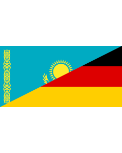 Flag: German/Kazakh nationality |  landscape flag | 1.35m² | 14.5sqft | 80x160cm | 30x60inch 