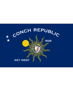 Flag: Key West, Florida Conch Republic |  landscape flag | 2.16m² | 23sqft | 120x180cm | 4x6ft 
