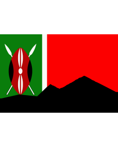 Flag: Kikuyu flag  Mt Kenya | 1.Green-Land | 1.Zelená-zem |  landscape flag | 1.35m² | 14.5sqft | 90x150cm | 3x5ft 