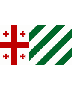 Flag: Western Georgia and Abkhazia in the 14th century and 15th century as depicted in the maps 1  2  of cartographers Angelino Dulcert and Gabriel de Valsecca |  landscape flag | 1.35m² | 14.5sqft | 85x160cm | 35x60inch 