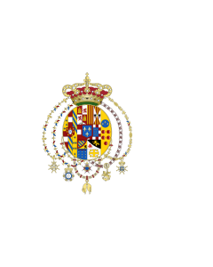 Tisch-Fahne / Tisch-Flagge: Kingdom of the Two Sicilies  1816 | It is easy to put a border around this flag image | Analisi illustrata dello stemma 15x25cm