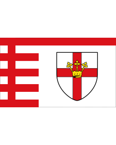 Flag: City of Koblenz |  landscape flag | 1.35m² | 14.5sqft | 90x150cm | 3x5ft 