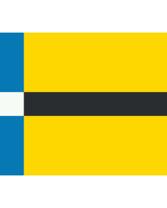 Flag: Kornwerderzand | Doarpsflagge fan Koarnwertersân |  landscape flag | 1.35m² | 14.5sqft | 110x130cm | 40x50inch 