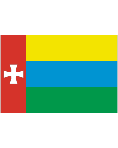Flag: Kremenets Raion, Ternopil oblast Ukraine |  landscape flag | 1.35m² | 14.5sqft | 90x150cm | 3x5ft 