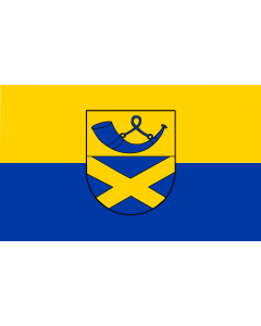 Flag: Kreuztal | Beschreibung der Flagge  Gold/Blau im Verhältnis 1 1 längsgestreift |  landscape flag | 1.35m² | 14.5sqft | 90x150cm | 3x5ft 