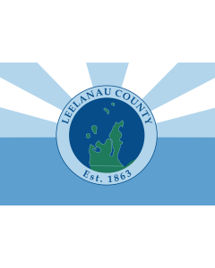Flag: Leelanau County, Michigan |  landscape flag | 1.35m² | 14.5sqft | 90x150cm | 3x5ft 