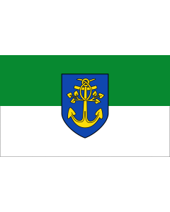 Flag: Lengerich | Stadt Lengerich  Die Flagge ist in zwei Bahnen im Verhältnis 1 1 in den Farben Grün/Weiß längsgestreift  gemeint ist quergestreift |  landscape flag | 1.35m² | 14.5sqft | 90x150cm | 3x5ft 