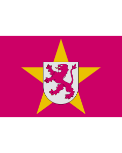 Flag: Leonese Regionalists with a yellow Star and conforming to the Purpure colour |  landscape flag | 1.35m² | 14.5sqft | 90x150cm | 3x5ft 