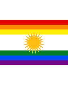 Flag: LGBT of Kurdistan |  landscape flag | 1.35m² | 14.5sqft | 90x150cm | 3x5ft 