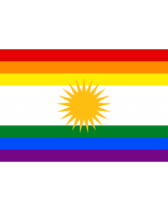 Flag: LGBT flag of Kurdistan |  landscape flag | 1.35m² | 14.5sqft | 90x150cm | 3x5ft 