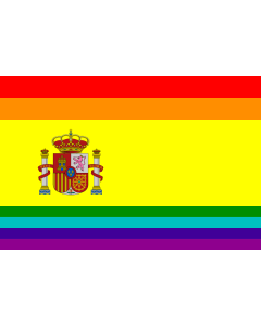 Flag: LGBT Spain | LGBT de España |  landscape flag | 1.35m² | 14.5sqft | 90x150cm | 3x5ft 