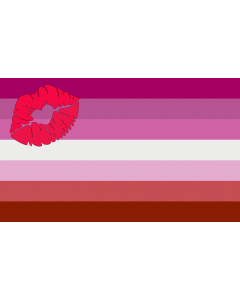 Flag: Modified version of the Lipstick Lesbian pride flag |  landscape flag | 1.35m² | 14.5sqft | 90x150cm | 3x5ft 