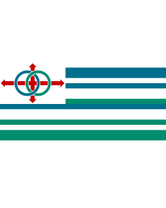 Flag: Lojban flag 0x6996 | Variant of the Lojban flag The pattern of the stripes is 0110 1001 1001 0110, the beginning of the Thue–Morse sequence |  landscape flag | 1.35m² | 14.5sqft | 80x160cm | 30x60inch 