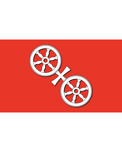 Flag: City of Mainz |  landscape flag | 1.35m² | 14.5sqft | 90x150cm | 3x5ft 