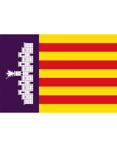 Flag: Mallorca | Island of Mallorca  Majorca , Spain |  landscape flag | 1.35m² | 14.5sqft | 90x150cm | 3x5ft 