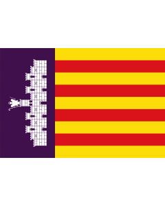 Flag: Mallorca | Island of Mallorca  Majorca , Spain |  landscape flag | 1.35m² | 14.5sqft | 90x150cm | 3x5ft 