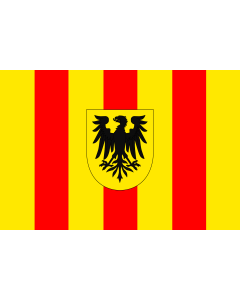 Flag: Mechlin  Mechelen , with Imperial Eagle |  landscape flag | 1.35m² | 14.5sqft | 90x150cm | 3x5ft 