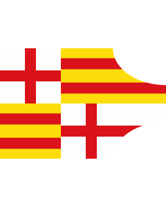 Flag: Medieval flag of the city of Barcelona |  landscape flag | 1.35m² | 14.5sqft | 90x150cm | 3x5ft 