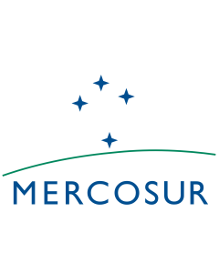 Drapeau: Mercosur | Mercado Común del Sur | Mercado Comum do Sul | Ñemby Ñemuha poyvi |  drapeau paysage | 0.06m² | 21x28cm 