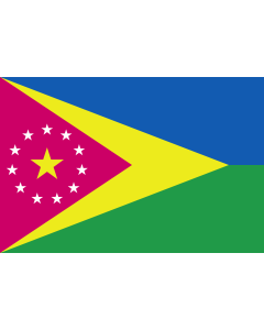 Flag: Moca  municipality of Puerto Rico  - the colours |  landscape flag | 1.35m² | 14.5sqft | 90x150cm | 3x5ft 