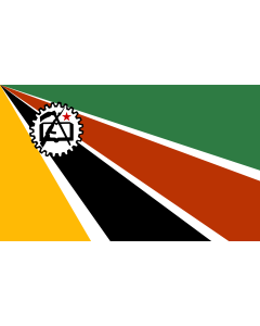 Flag: Mozambique 1975-1983 |  landscape flag | 1.35m² | 14.5sqft | 90x150cm | 3x5ft 
